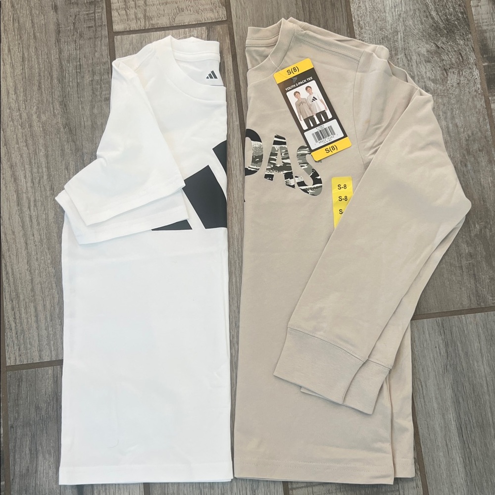 Adidas Kids White Tee with Black Logo